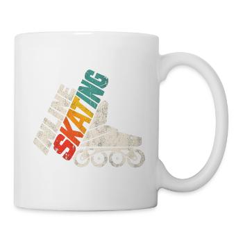 Inline Skating Retro Rollschuh Design - Tasse - Weiß - Rechts