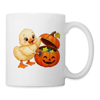 Küken im Halloween Kürbis-Schatz - Tasse - Weiß - Rechts