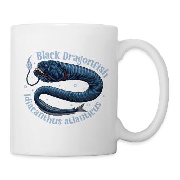 Tiefsee Monster - Schwarzer Drachenfisch - Tasse - Weiß - Rechts