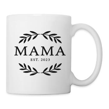 Mama Est. 2023 Kranz Emblem - Tasse - Weiß - Rechts