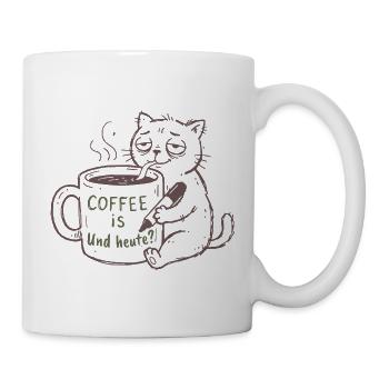 KaffeeKatze: Heute Kaffee - Tasse - Weiß - Rechts