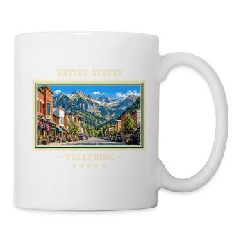 Vereinigte Staaten Telluride Vintage Reisemarke - Tasse - Weiß - Rechts