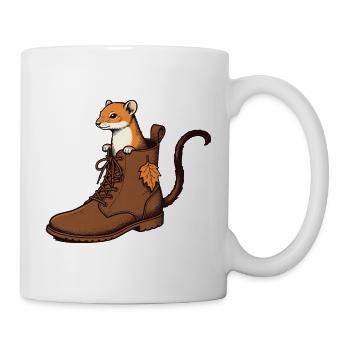 Hermelin im Herbstschuh - Tasse - Weiß - Rechts