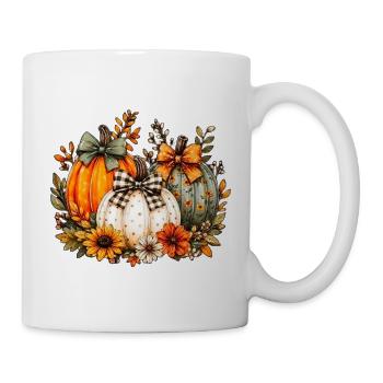 Herbsternte Kürbisstrauß - Tasse - Weiß - Rechts