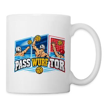 Wasserball Pass Wurf Tor - Tasse - Weiß - Rechts