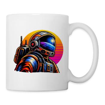 Astronaut im Neon-Sonnenuntergang - Tasse - Weiß - Rechts