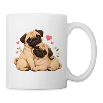 Mops Hund süßer Mops niedlicher Mops - Tasse - Weiß - Rechts