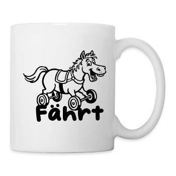 Fährt Pferd mit Rädern - Tasse - Weiß - Rechts