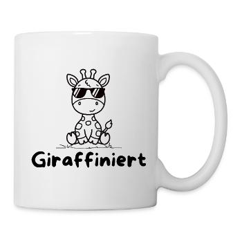 Giraffiniert – Coole Giraffe mit Sonnenbrille - Tasse - Weiß - Rechts