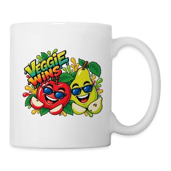 Veggie Wins Apfel Birne - Tasse - Weiß - Rechts
