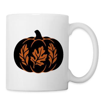 Kuerbis Herbstlaub Icon - Tasse - Weiß - Rechts