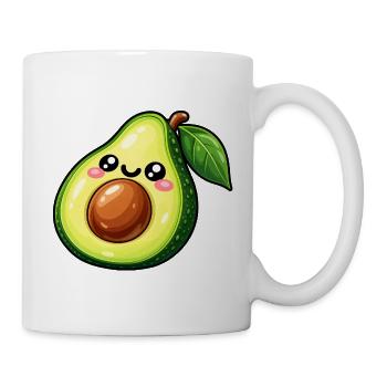 Kawaii Avocado Lächeln - Tasse - Weiß - Rechts
