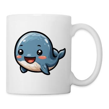 Kkuscheliger blauer Wal Cartoon - Tasse - Weiß - Rechts