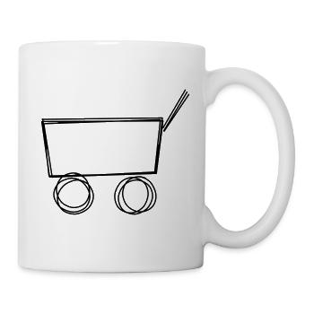 Bollerwagen handgezeichnet - Tasse - Weiß - Rechts