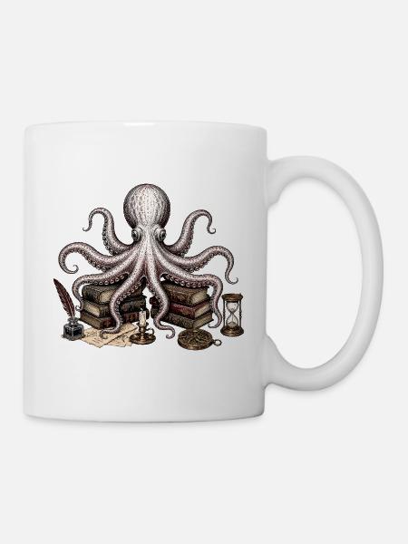 Dark Academia Octopus - Tasse - Weiß