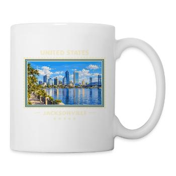 Vereinigte Staaten Jacksonville Vintage Reisemarke - Tasse - Weiß - Rechts