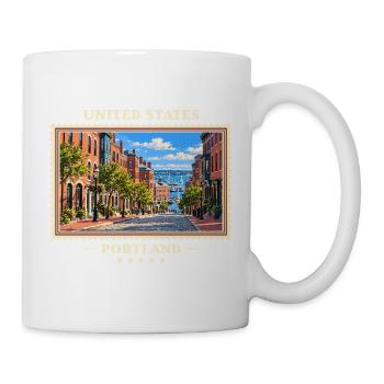 Vereinigte Staaten Portland Maine Vintage Reisemar - Tasse - Weiß - Rechts