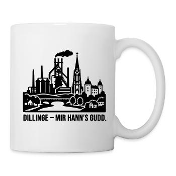 Dillingen Stadt Silhouette Spruch Mir hann's gudd - Tasse - Weiß - Rechts