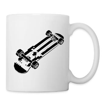Cartoon Skateboarding - Tasse - Weiß - Rechts