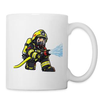Kleiner Feuerwehrheld – Atemschutz Feuerwehr Kinde - Tasse - Weiß - Rechts