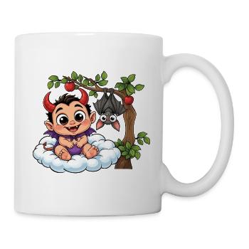 Teufelchen auf Wolke - Tasse - Weiß - Rechts