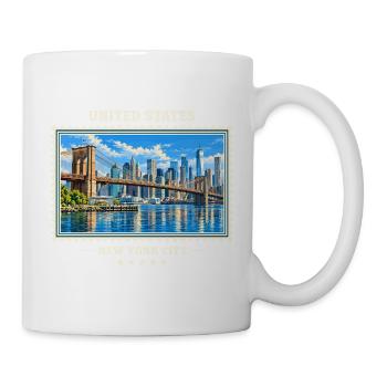 Vereinigte Staaten New York City Vintage Reise - Tasse - Weiß - Rechts