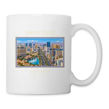 Vereinigte Staaten Las Vegas Vintage Reisemarke - Tasse - Weiß - Rechts