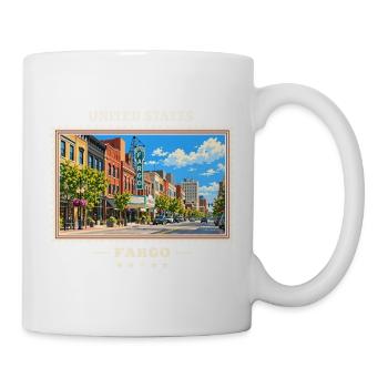 Vereinigte Staaten Fargo Vintage Reisemarke - Tasse - Weiß - Rechts