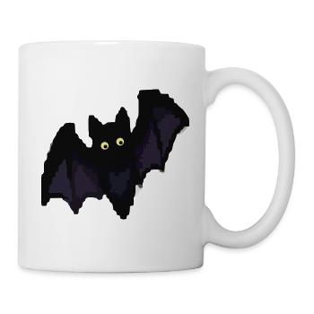 Nächtliche Bergsilhouette mit gelben Augen - Tasse - Weiß - Rechts