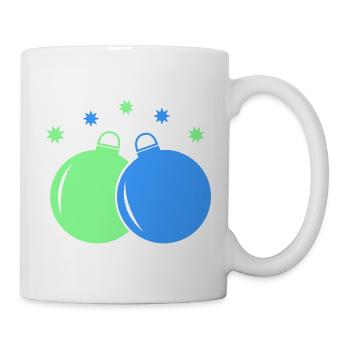 Neon-Weihnachtskugeln Duo - Tasse - Weiß - Rechts