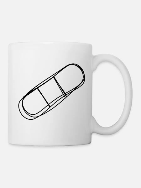 Pflaster handgezeichnet - Tasse - Weiß