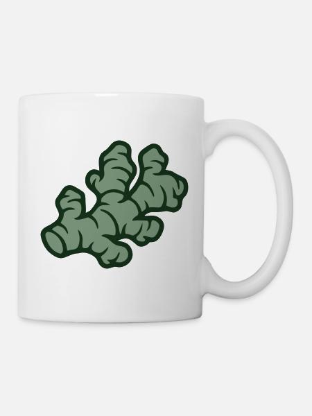 Ingwer Wurzel Grafik - Tasse - Weiß