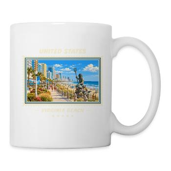 Vereinigte Staaten Virginia Beach Vintage Marke - Tasse - Weiß - Rechts