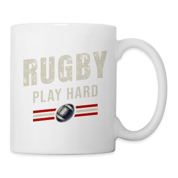 Rugby Spiel hart | Passion Oval Ball - Tasse - Weiß - Rechts
