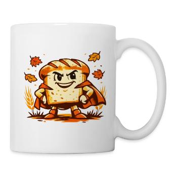 Brot-Superheld im Herbst - Tasse - Weiß - Rechts