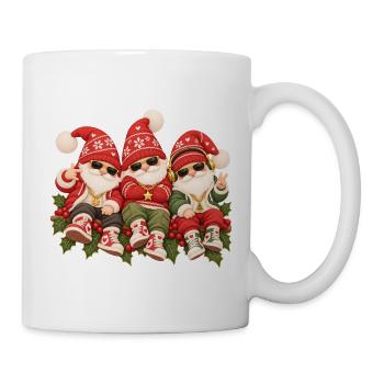 Coole Weihnachtswichtel im Streetwear-Look  - Tasse - Weiß - Rechts