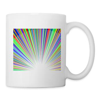 Leuchtendes Regenbogen-Sonnenstrahlmuster - Tasse - Weiß - Rechts