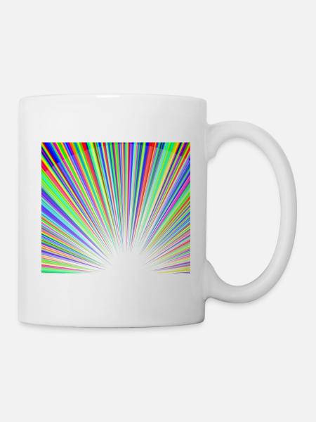 Leuchtendes Regenbogen-Sonnenstrahlmuster - Tasse - Weiß