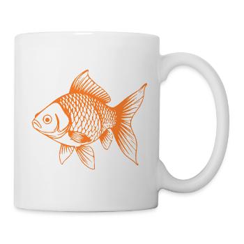 Süßer Goldfisch Comic Haustier Aquarium Geschenk - Tasse - Weiß - Rechts