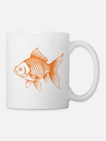 Süßer Goldfisch Comic Haustier Aquarium Geschenk - Tasse - Weiß