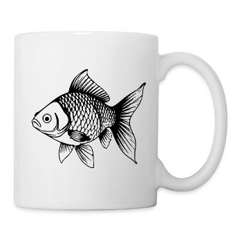 Süßer Goldfisch Comic Haustier Aquarium Geschenk  - Tasse - Weiß - Rechts