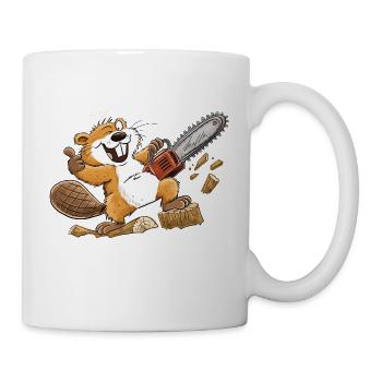 Neun Gänse, neun Stimmungen: lustig, wild, verrück - Tasse - Weiß - Rechts