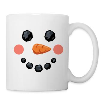 Lächelndes Schneemann Gesicht - Tasse - Weiß - Rechts
