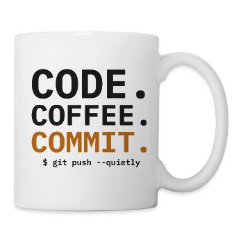 Code Coffee Commit Programmierer - Tasse - Weiß - Rechts