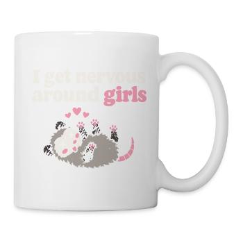 I Get Nervous Around Girls Lesben Schüchtern - Tasse - Weiß - Rechts