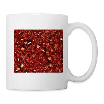 Tiefrotes Texturmuster - Tasse - Weiß - Rechts