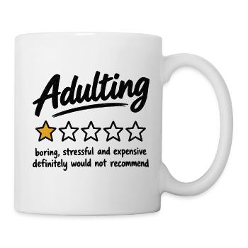 Erwachsenwerden Humorstern-Bewertung - Tasse - Weiß - Rechts