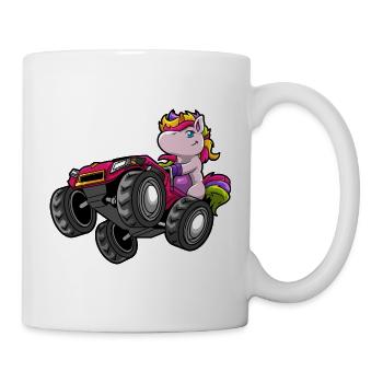 Einhorn Monstertruck - Tasse - Weiß - Rechts