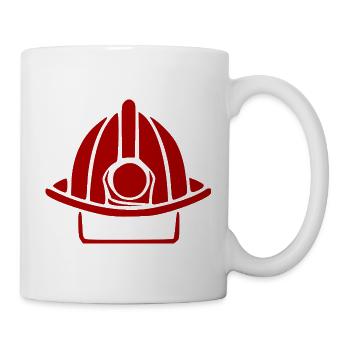 Feuerwehrhelm rot Retter Geschenk Feuerwehr  - Tasse - Weiß - Rechts