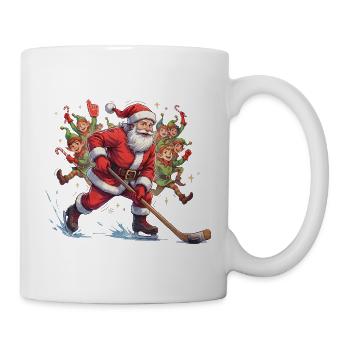 Weihnachtsmann spielt Eishockey - Tasse - Weiß - Rechts